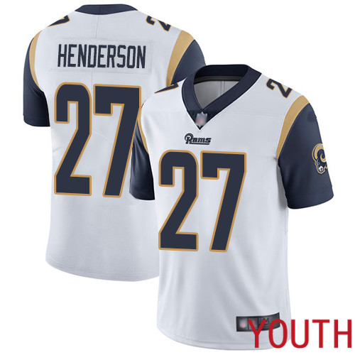 Los Angeles Rams Limited White Youth Darrell Henderson Road Jersey NFL Football 27 Vapor Untouchable
